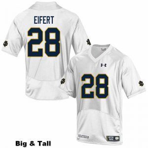 Notre Dame Fighting Irish Men's Griffin Eifert #28 White Under Armour Authentic Stitched Big & Tall College NCAA Football Jersey UNB6499GO